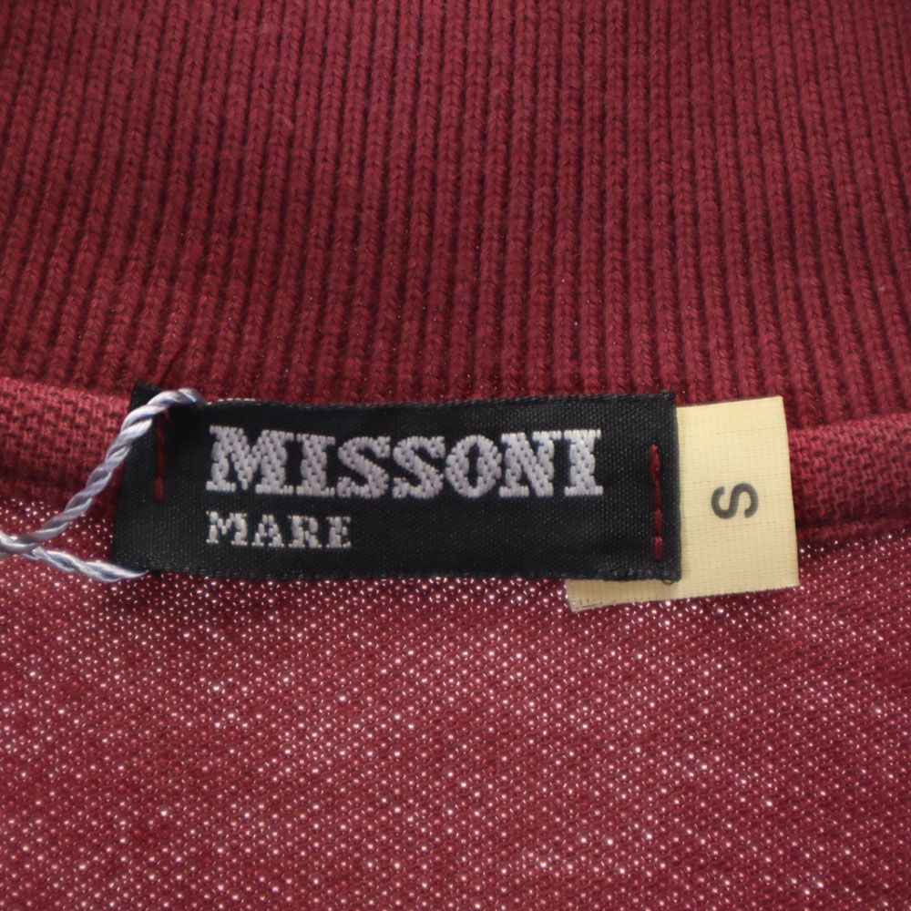 Missoni ミッソーニ 未使用 イタリア製 長袖 ポロシャツ S エンジ MARE 鹿の子地 タグ付き メンズ