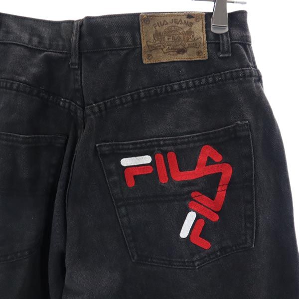 FILA フィラ 90s クロップド ワイド デニムパンツ w32 ブラウン系 ジーパン メンズ