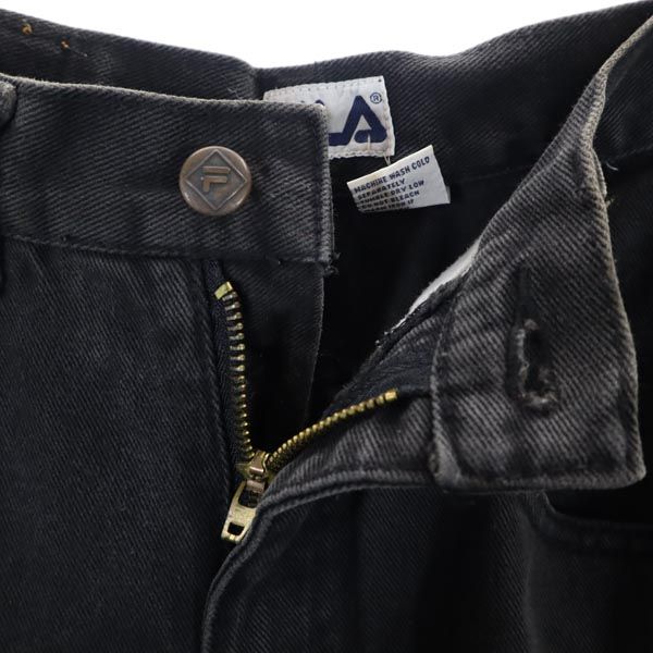 FILA フィラ 90s クロップド ワイド デニムパンツ w32 ブラウン系 ジーパン メンズ