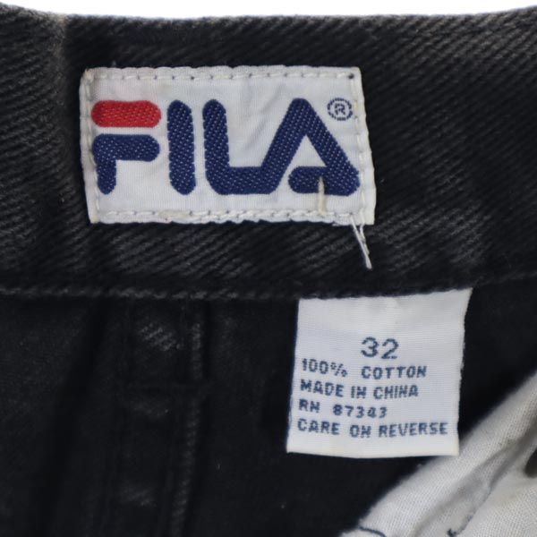 FILA フィラ 90s クロップド ワイド デニムパンツ w32 ブラウン系 ジーパン メンズ