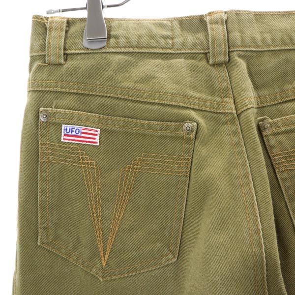 UFO ユーフォー 日本製 ストレートデニムパンツ w30 グリーン系 ジーパン メンズ