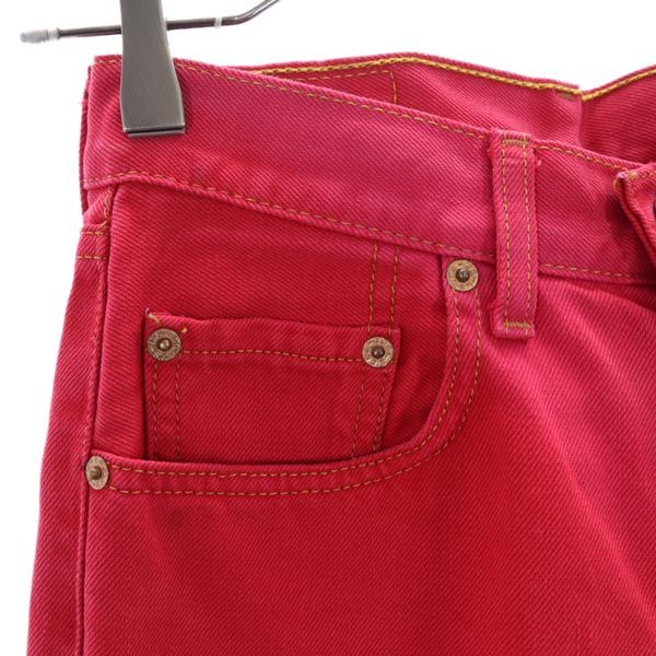 Levi's リーバイス 552 オーバーダイ ストレートデニムパンツ w26 レッド系 ジーパン 後染め レディース