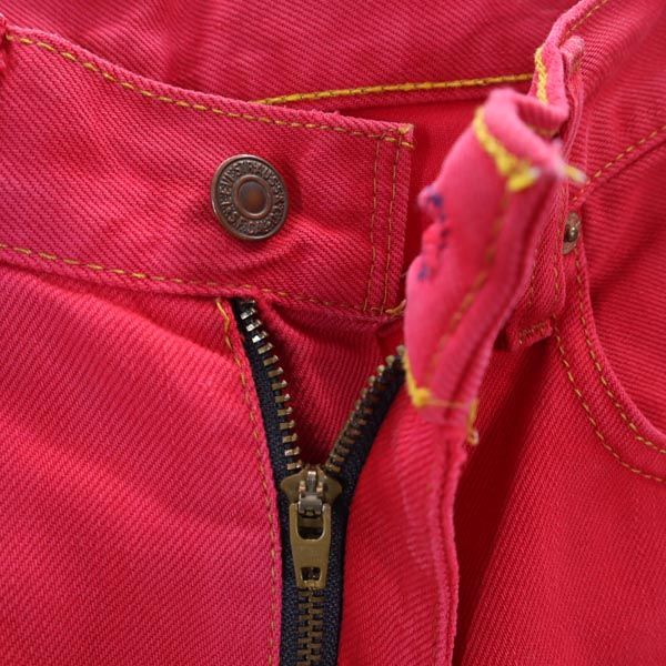 Levi's リーバイス 552 オーバーダイ ストレートデニムパンツ w26 レッド系 ジーパン 後染め レディース