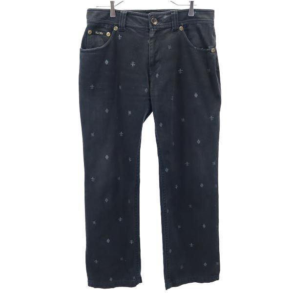 Karl Kani カールカナイ 総柄 コットンパンツ w32 黒 メンズ