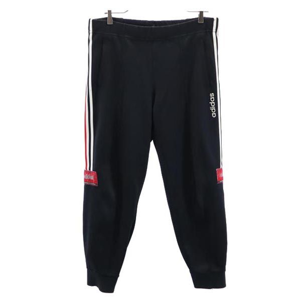adidas アディダス デサント製 ヴィンテージ 3ライン 3ライン ロングジャージパンツ L ブラック メンズ