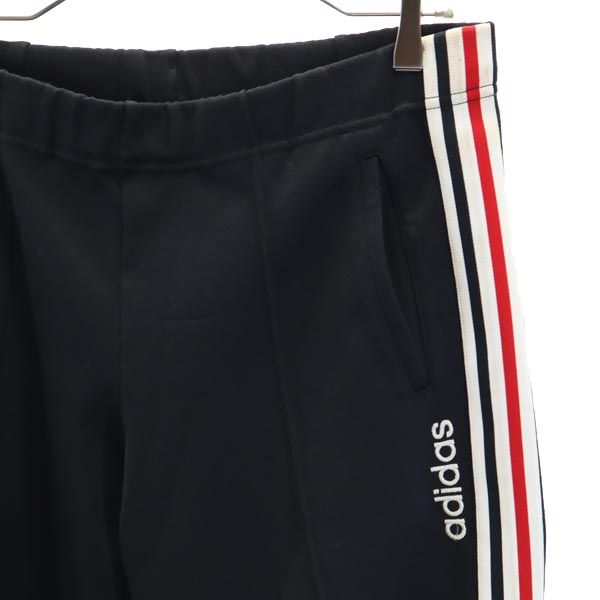 adidas アディダス デサント製 ヴィンテージ 3ライン 3ライン ロングジャージパンツ L ブラック メンズ