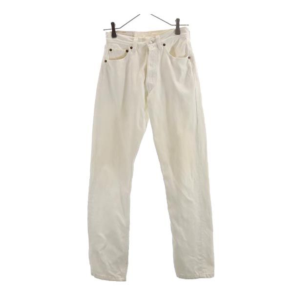 Levi's リーバイス 90s 501 USA製 ストレートデニムパンツ w27 ホワイト ボタンフライ カラーデニム ホワイトデニム ジーパン レディース
