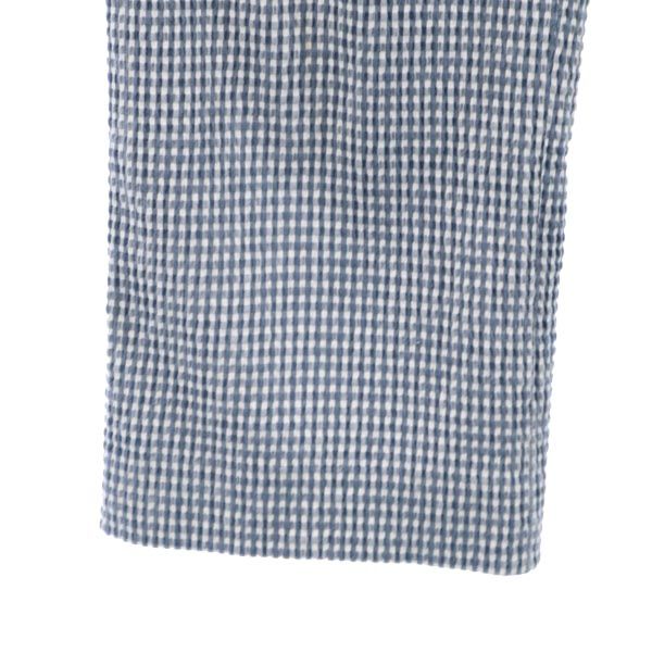 LANVIN ランバン チェック柄 クロップドパンツ 42 ブルー×ホワイト レディース