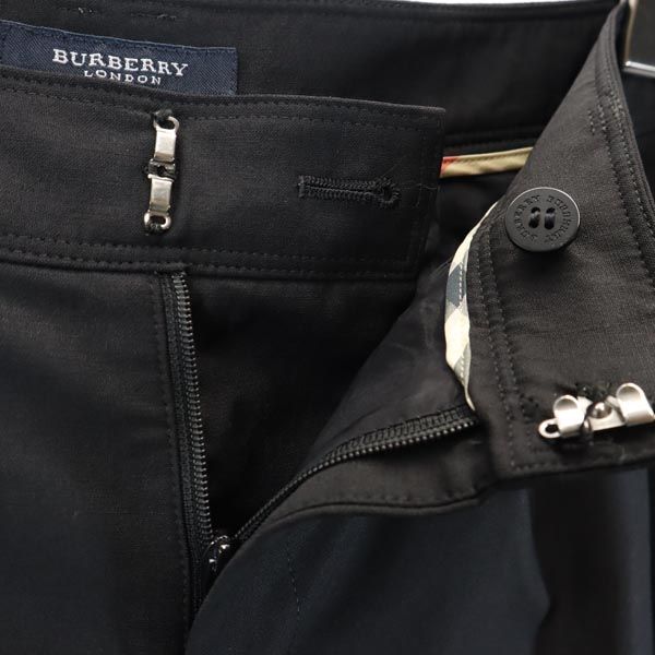 BURBERRY バーバリー 三陽商会 日本製 ウールブレンド クロップド スラックスパンツ 38 黒 テーパードパンツ レディース