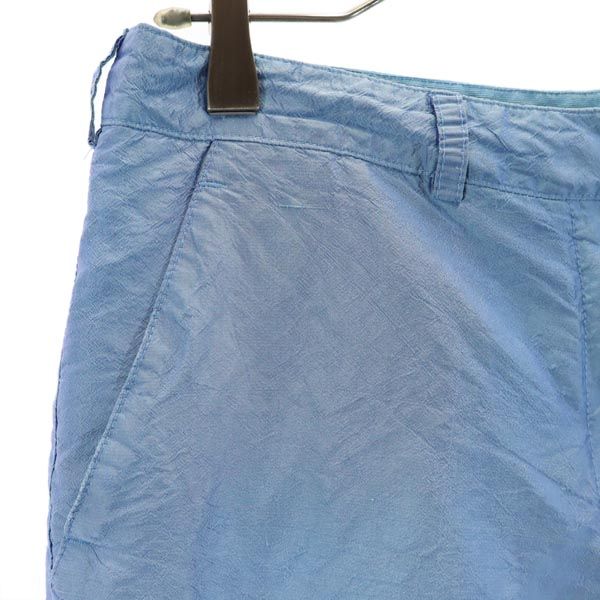 ARMANI アルマーニ シルク クロップドパンツ 42 水色 レディース