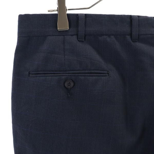 VINTAGE ヴィンテージ 80s ロケットタロン チェック柄 スラックスパンツ ネイビー系 メンズ