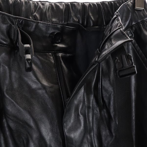 niko and... ニコアンド フェイク レザーパンツ M ブラック ウエストゴム ウエストベルト レディース