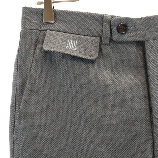 LANVIN ランバン ウール スラックスパンツ 73 グレー系 ロゴ刺繍 メンズ