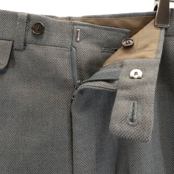 LANVIN ランバン ウール スラックスパンツ 73 グレー系 ロゴ刺繍 メンズ