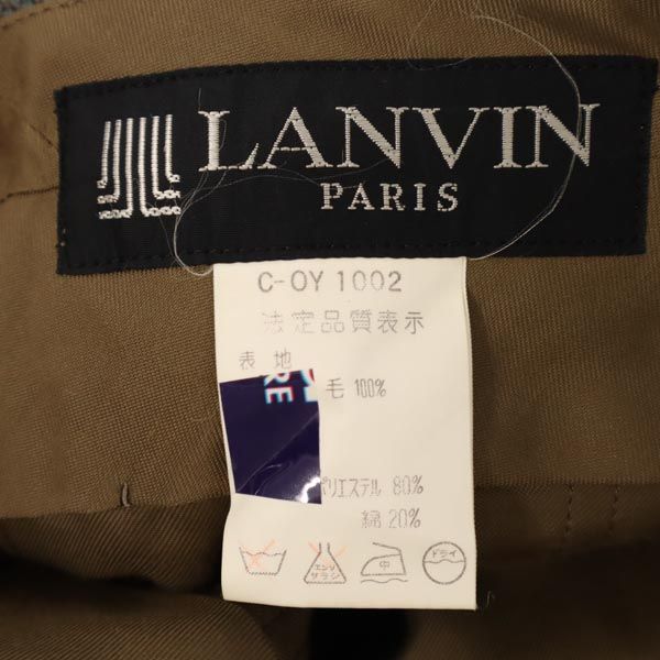 LANVIN ランバン ウール スラックスパンツ 73 グレー系 ロゴ刺繍 メンズ