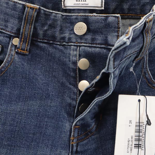 未使用 AMI Alexandre Mattiussi アミ アレクサンドル マテュッシ ストレートデニムパンツ w26 ボタンフライ ジーンズ メンズ