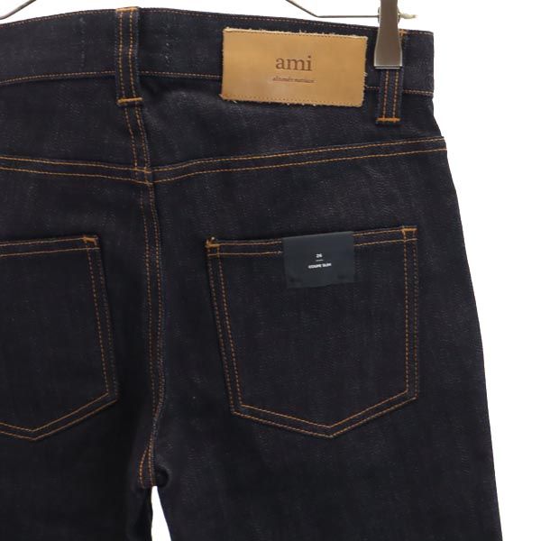 未使用 AMI Alexandre Mattiussi アミ アレクサンドル マテュッシ スリムデニムパンツ w26 インディゴ ボタンフライ ジーンズ メンズ