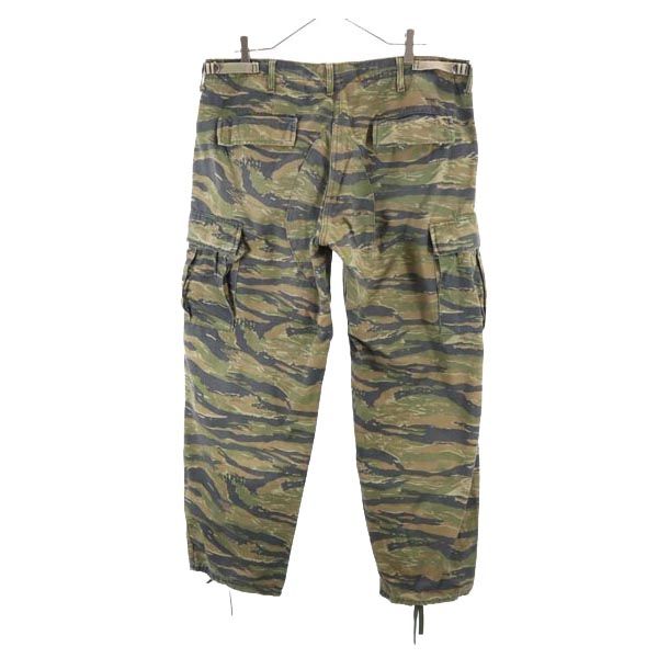 アメリカ軍 タイガーカモ ミリタリー カーゴパンツ L カーキ系 US ARMY カモフラ 迷彩 メンズ