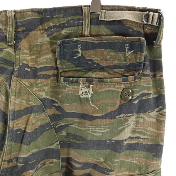 アメリカ軍 タイガーカモ ミリタリー カーゴパンツ L カーキ系 US ARMY カモフラ 迷彩 メンズ