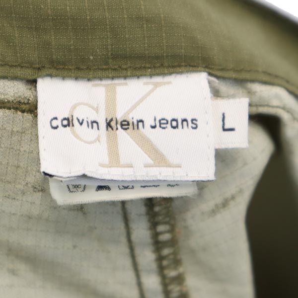 Calvin klein Jeans カルバンクラインジーンズ ナイロン アウトドアパンツ L カーキグリーン リップストップ メンズ