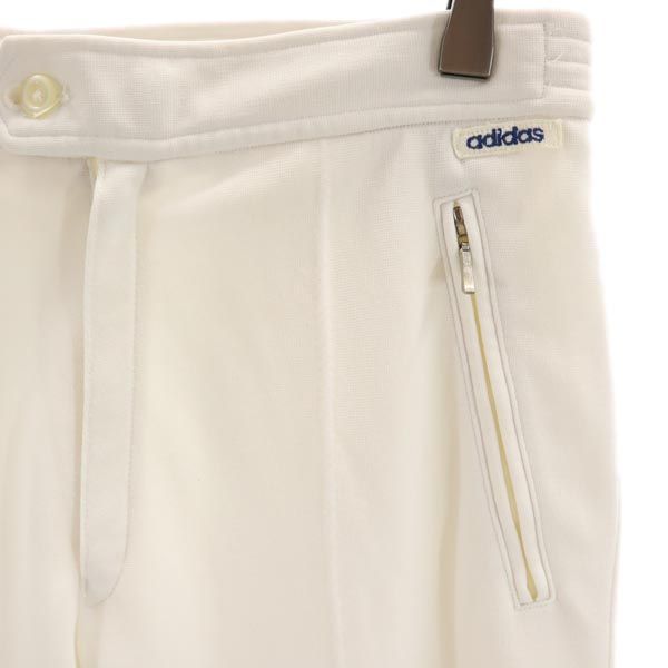 adidas アディダス 70s 80s デサント製 ヴィンテージ ロングジャージパンツ M ホワイト系 スポーツ メンズ