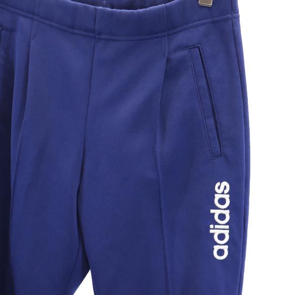 adidas アディダス 80s 日本製 ヴィンテージ デサント製 ロングジャージパンツ S ネイビー系 ロゴ メンズ