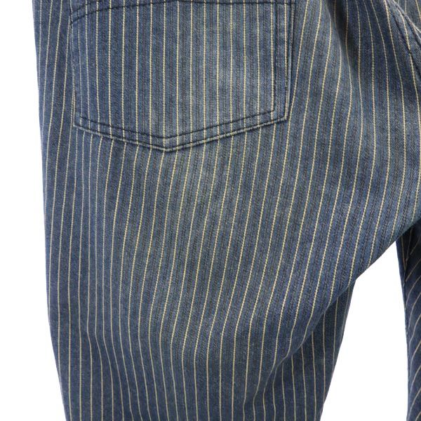 ARMANI EXCHANGE アルマーニエクスチェンジ ストライプ デニムパンツ 38 ブルー系 ボタンフライ メンズ