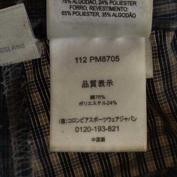 Columbia コロンビア チェック柄 アウトドアパンツ M グレー×ネイビー メンズ