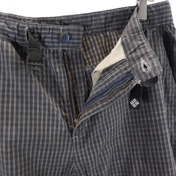 Columbia コロンビア チェック柄 アウトドアパンツ M グレー×ネイビー メンズ