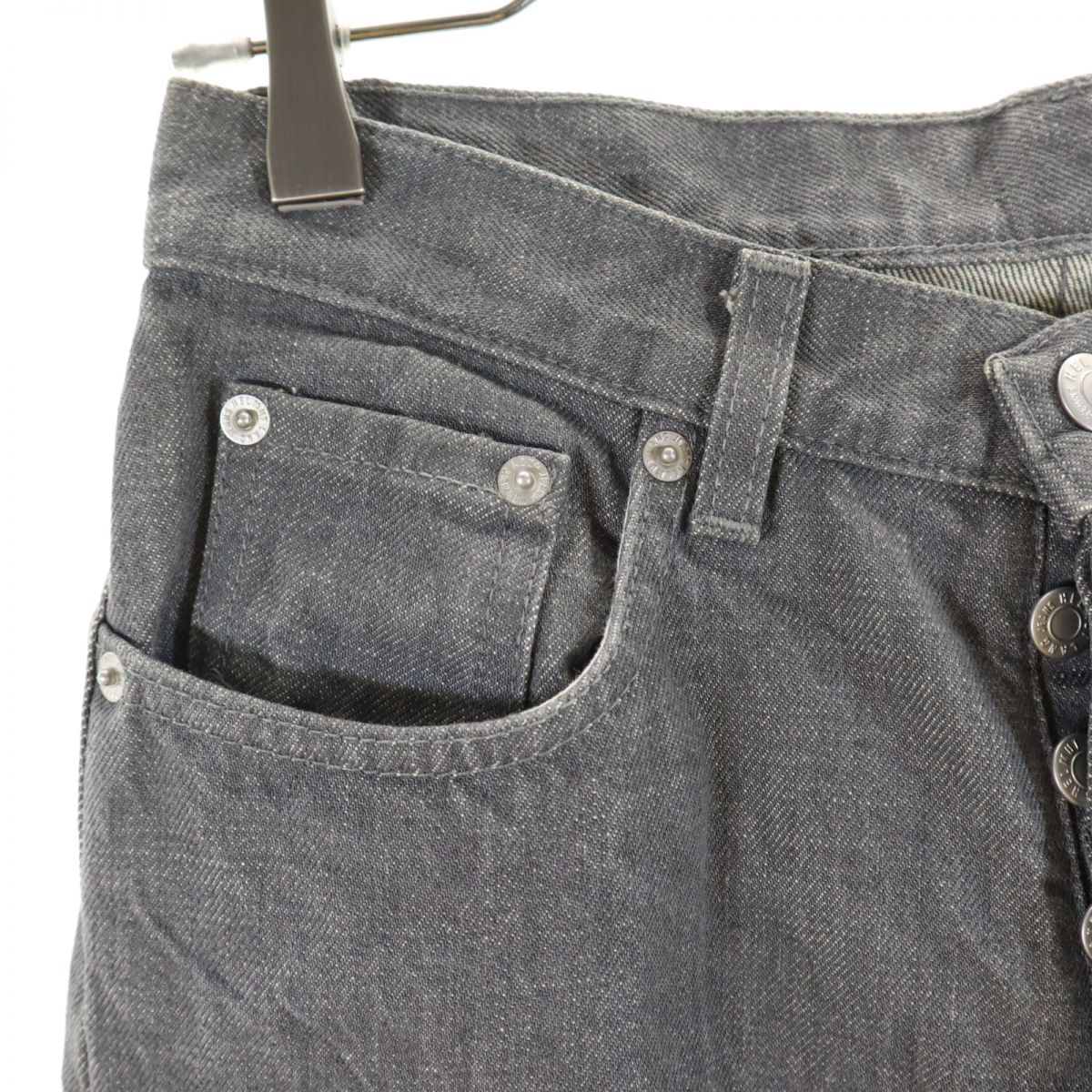 HELMUT LANG ヘルムートラング イタリア製 ストレートデニムパンツ w26 グレー系 ボタンフライ ジーパン レディース