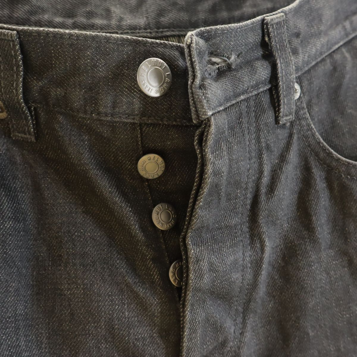 HELMUT LANG ヘルムートラング イタリア製 ストレートデニムパンツ w26 グレー系 ボタンフライ ジーパン レディース