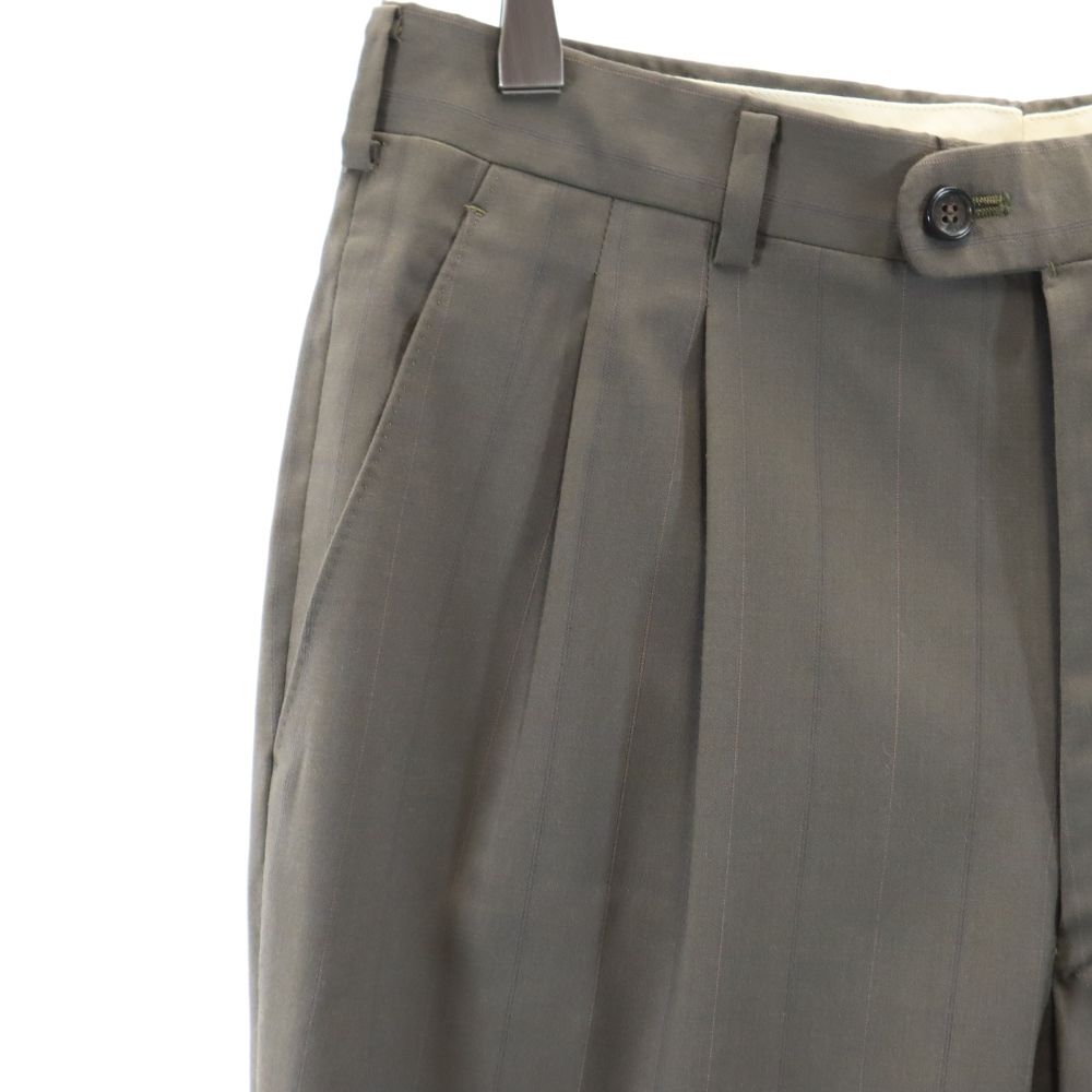 VINTAGE ヴィンテージ 80s ストライプ スラックスパンツ 46 ベージュ系 メンズ