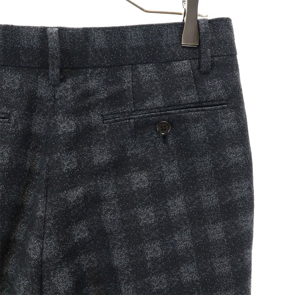 ポールスミス ウールブレンド 日本製 チェック柄 スラックスパンツ M ブラック系 Paul Smith メンズ