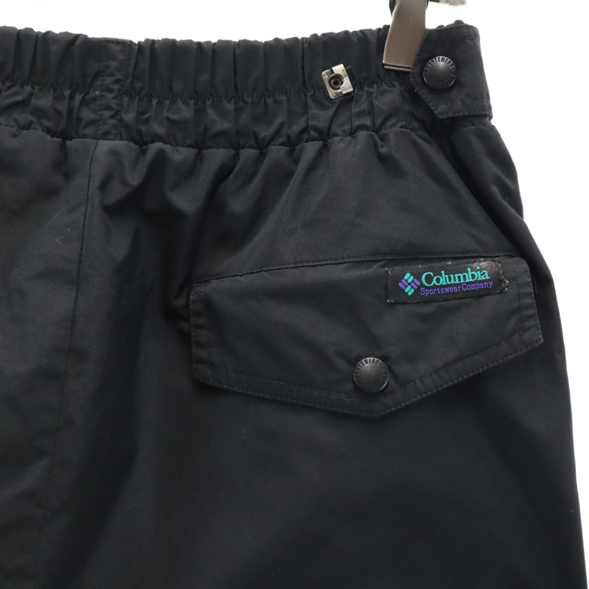 Columbia コロンビア 80s ヴィンテージ アウトドア ナイロンパンツ M ブラック ウエストゴム メンズ