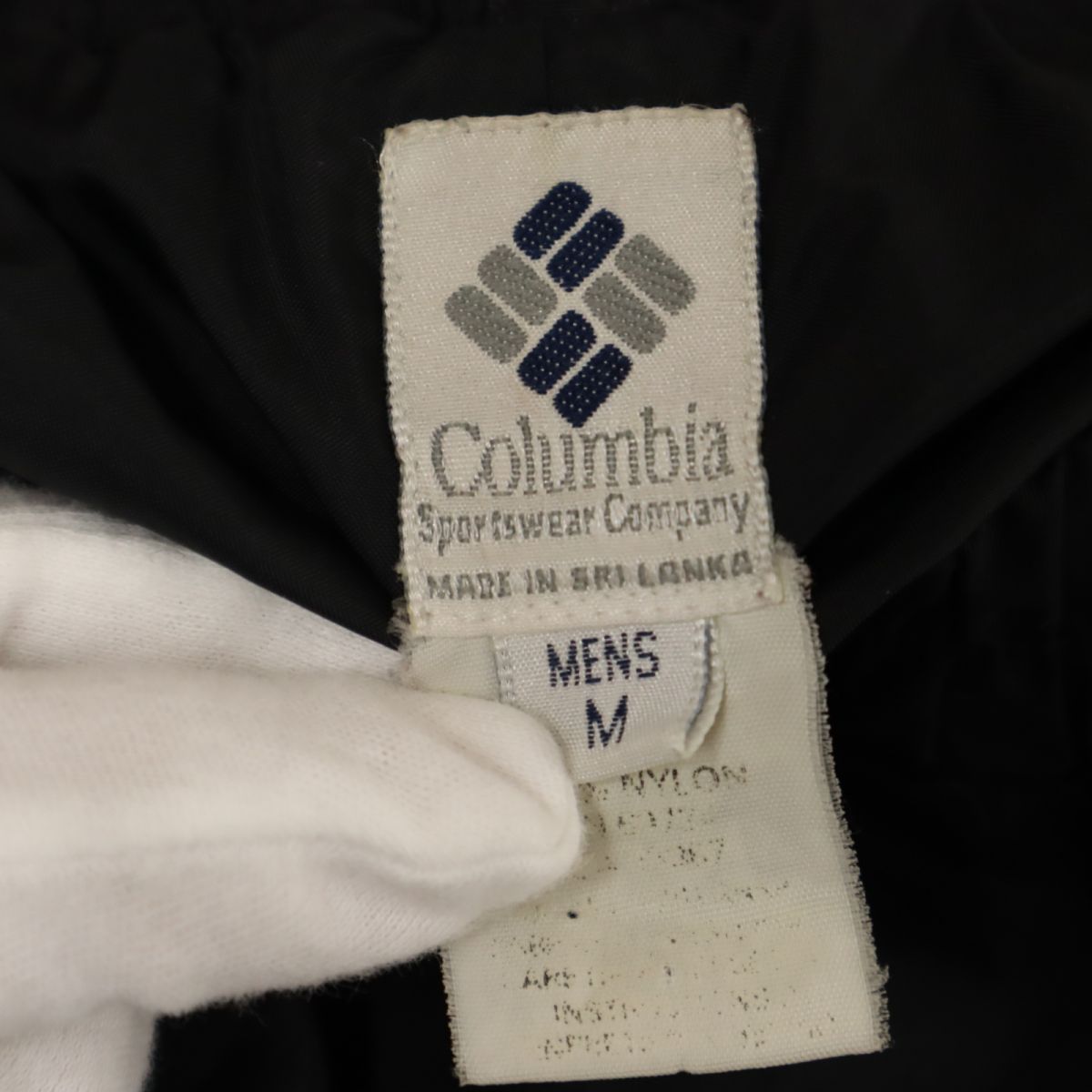 Columbia コロンビア 80s ヴィンテージ アウトドア ナイロンパンツ M ブラック ウエストゴム メンズ