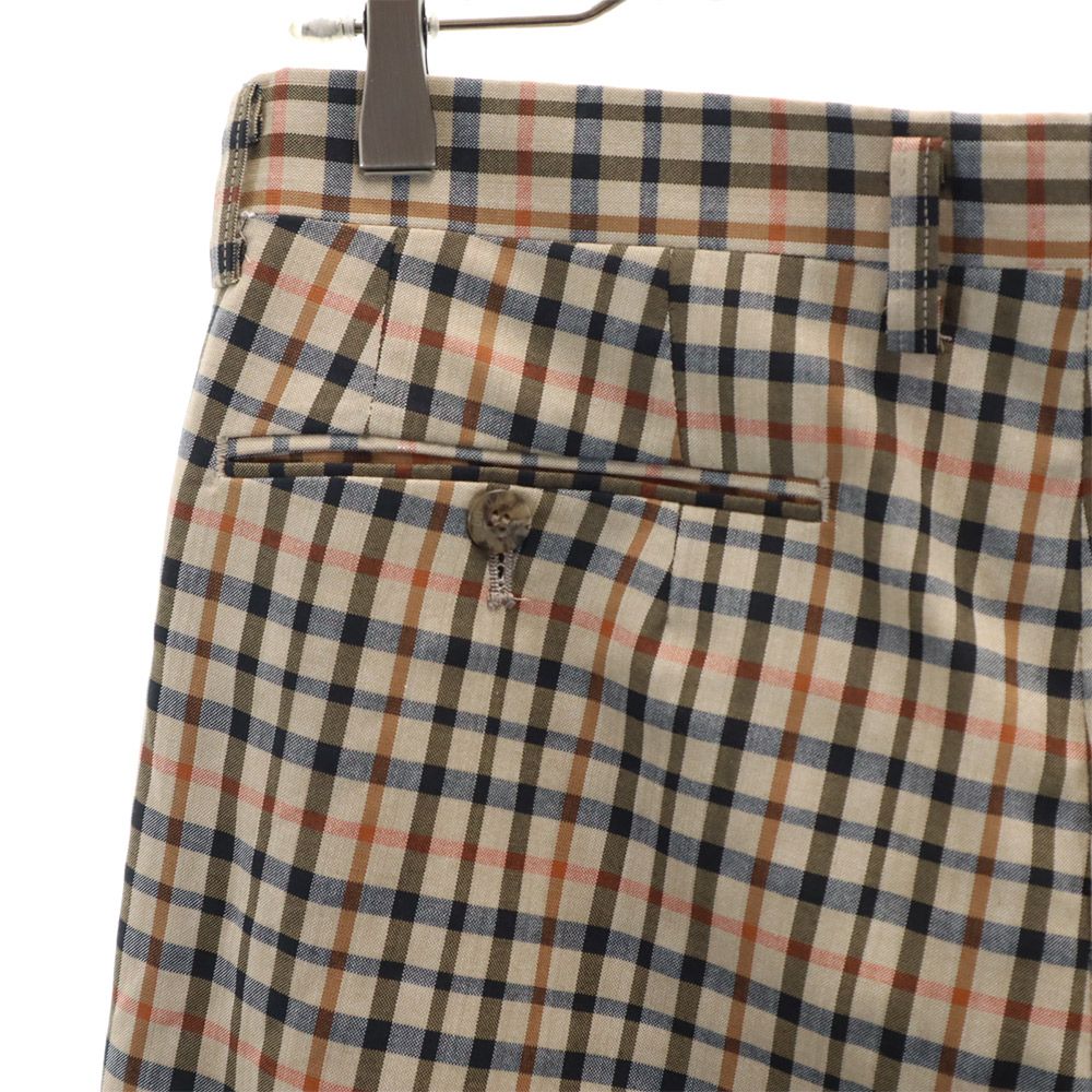 ダックス 日本製 ウールブレンド チェック柄 スラックスパンツ 82 ベージュ系 DAKS メンズ