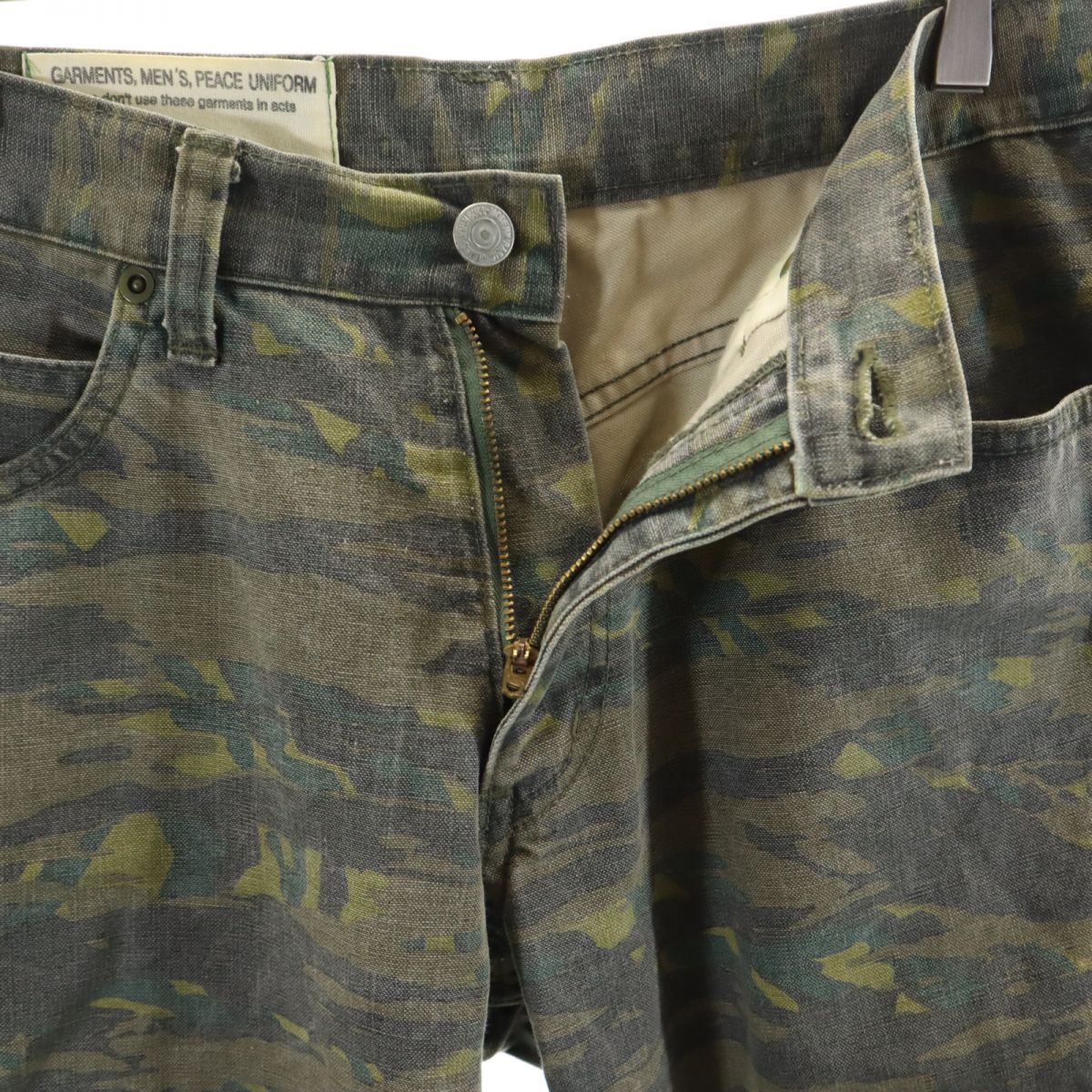 Johnbull ジョンブル カモフラージュ柄 カーゴパンツ w32 グリーン系 メンズ