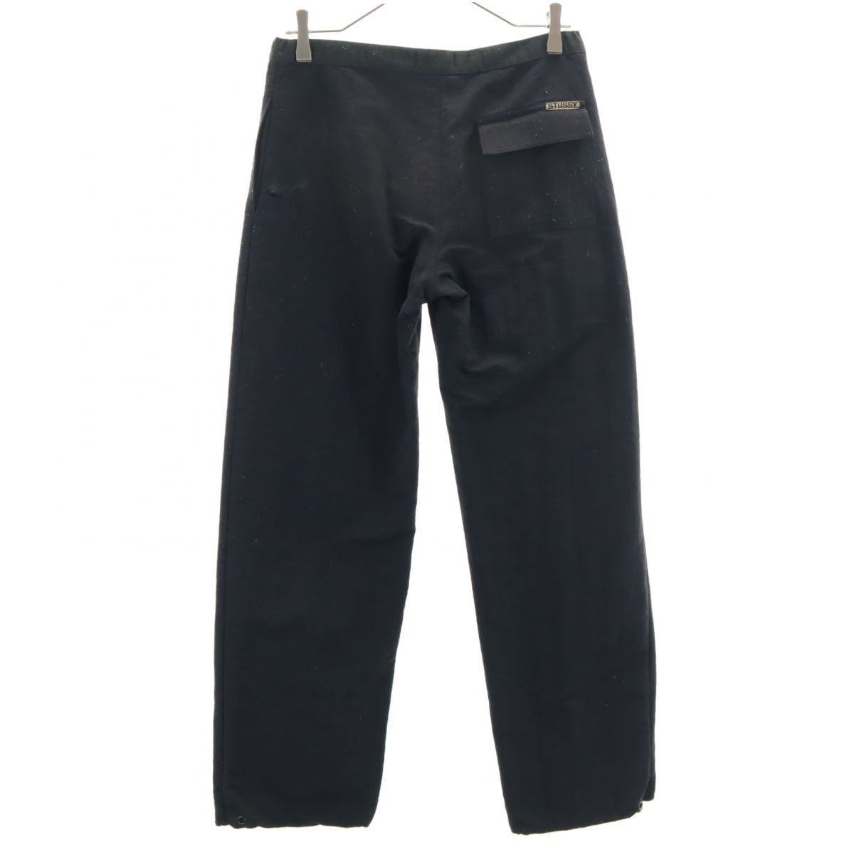STUSSY ステューシー 90s USA製 オールド 紺タグ ナイロン ロングパンツ 3 ブラック レディース