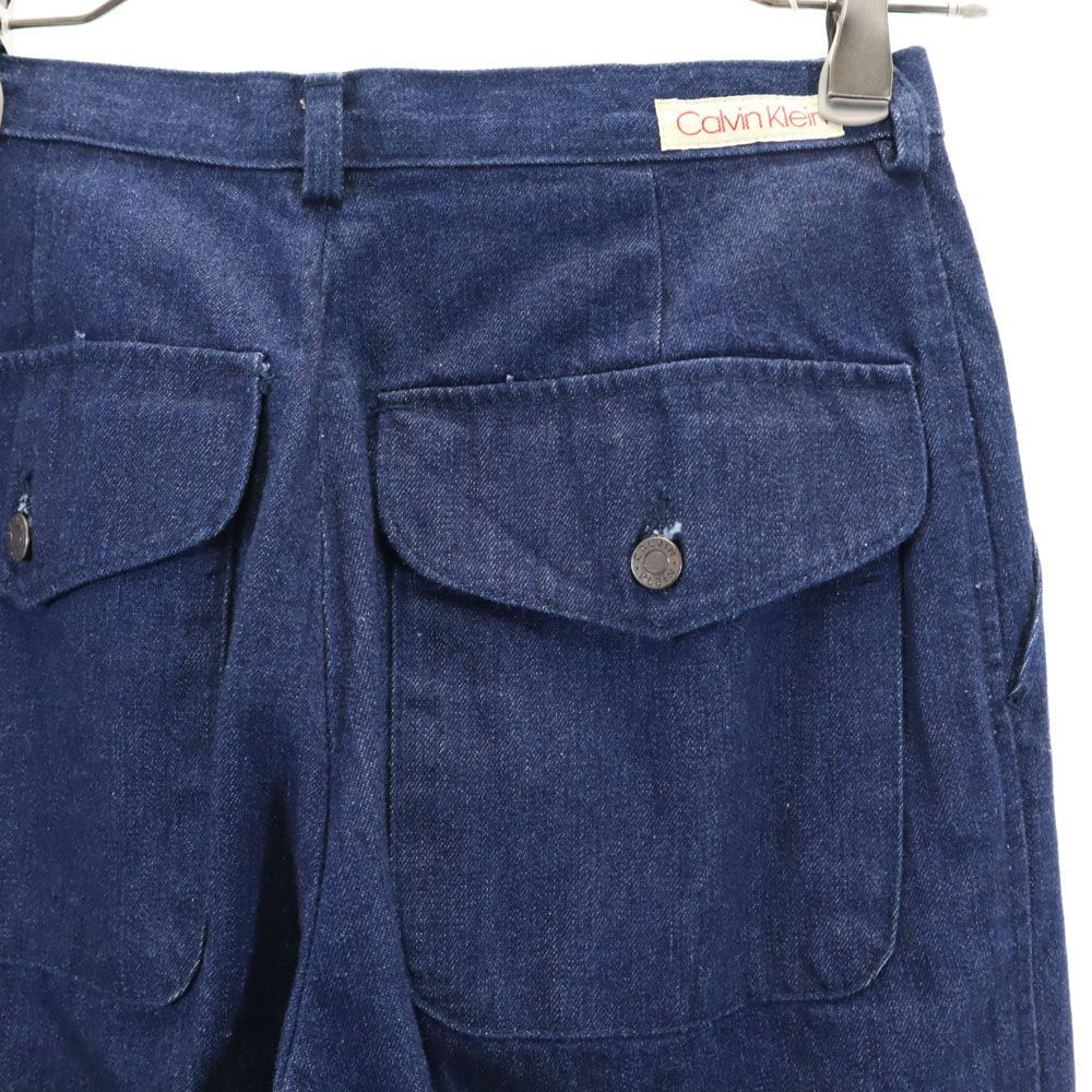 Calvin klein カルバンクライン センタープレス デニムパンツ ウエスト63 レディース
