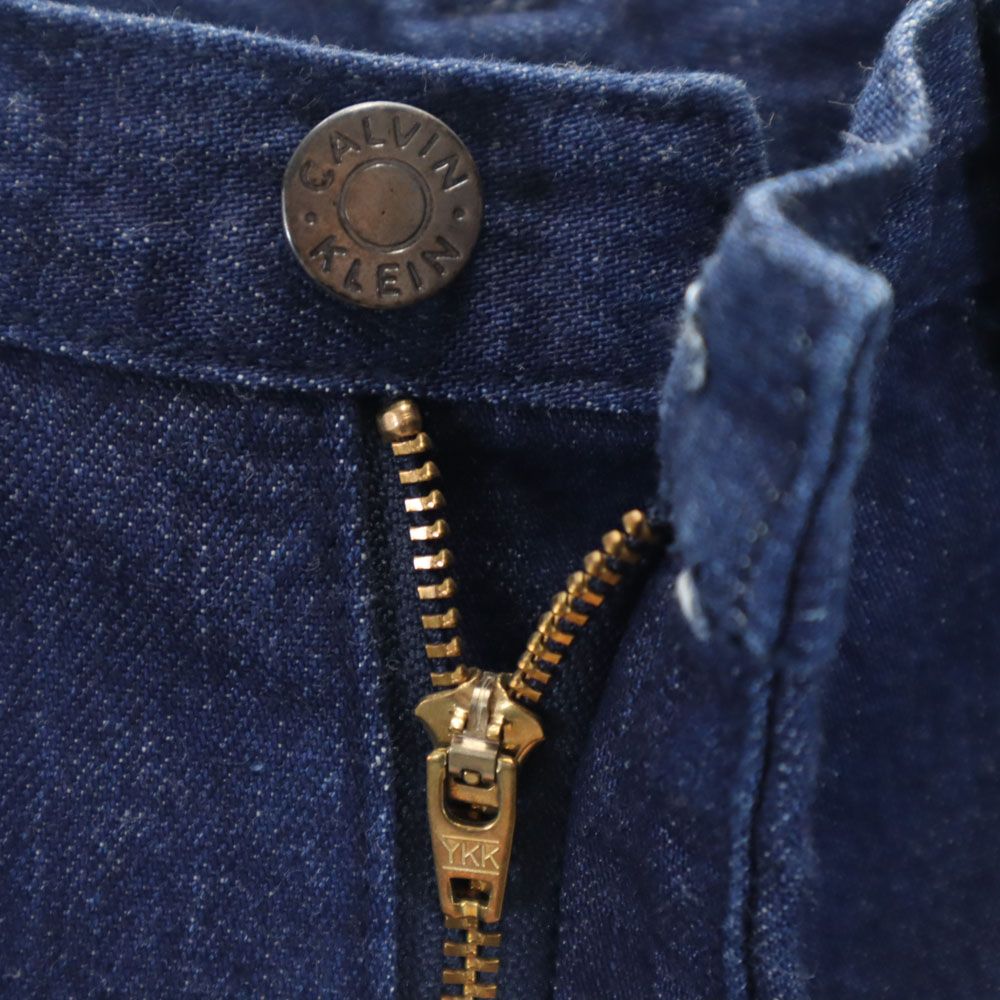 Calvin klein カルバンクライン センタープレス デニムパンツ ウエスト63 レディース