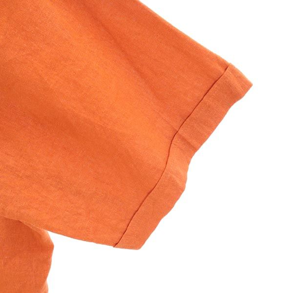 ボルダークリーク リネンブレンド 半袖 シャツ 3XL オレンジ系 BOULDER CREEK ビッグサイズ メンズ