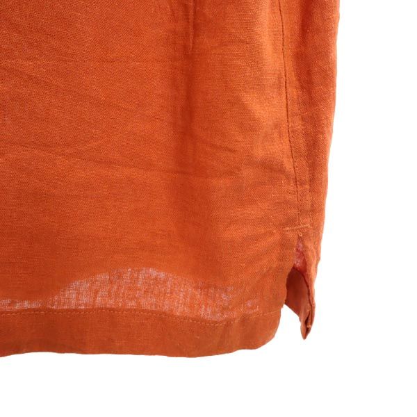 ボルダークリーク リネンブレンド 半袖 シャツ 3XL オレンジ系 BOULDER CREEK ビッグサイズ メンズ