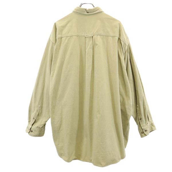 BASIC options 90s オールド 長袖 コーデュロイ ボタンダウンシャツ 2XL カーキ系 BASIC options ビッグサイズ メンズ