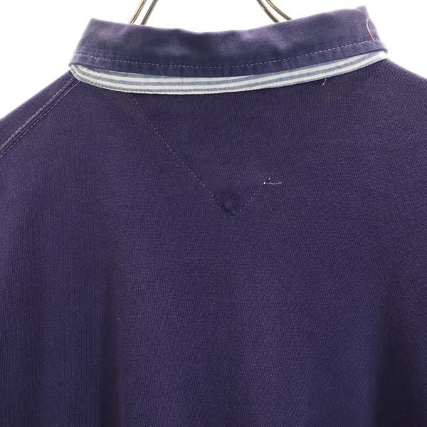 Hathaway SPORT ハサウェイスポーツ 90s オールド ボーダー ライン 長袖 ポロシャツ XL ネイビー メンズ