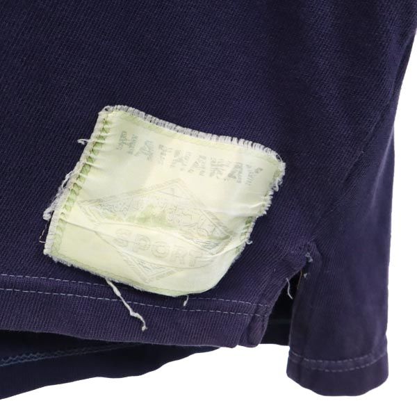 Hathaway SPORT ハサウェイスポーツ 90s オールド ボーダー ライン 長袖 ポロシャツ XL ネイビー メンズ