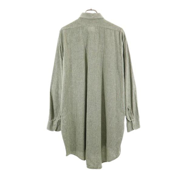 VINTAGE ヴィンテージ 70s ユーロ グランパシャツ 長袖 シャツ ワンピース 43 グリーン レディース