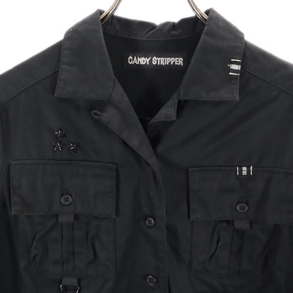 CANDY STRIPPER キャンディストリッパー 日本製 ロングシャツ 2 ブラック コート レディース