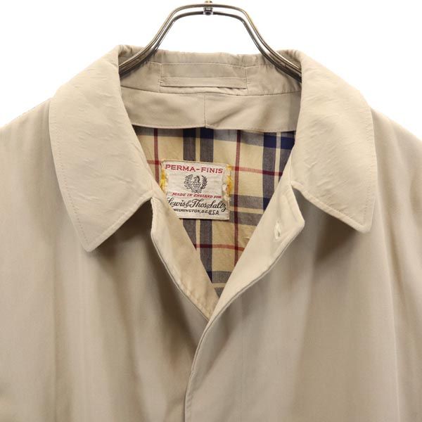 PERMA FINISH ヴィンテージ 英国製 ステンカラーコート 44R ベージュ メンズ