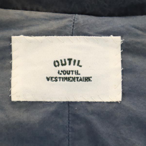 ウティ 日本製 ステンカラーコート 4 ネイビー系 OUTIL ウエストベルト メンズ
