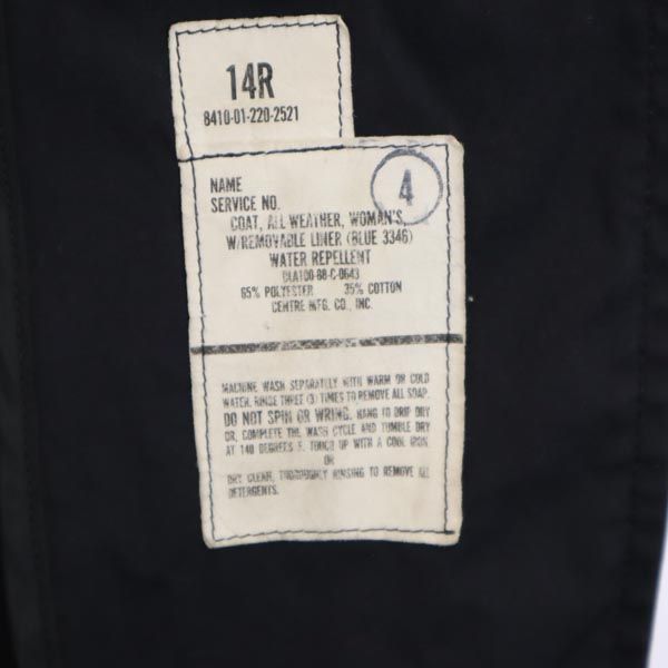 US ARMY アメリカ軍 80s DLA ステンカラーコート ネイビー オールウェザーコート レディース